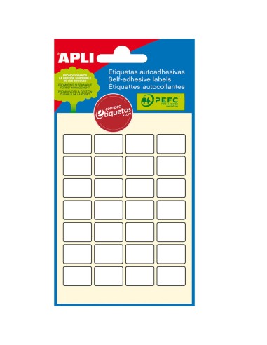 APLI White Rectangular Labels 168 per Pk, 12 x 18mm
