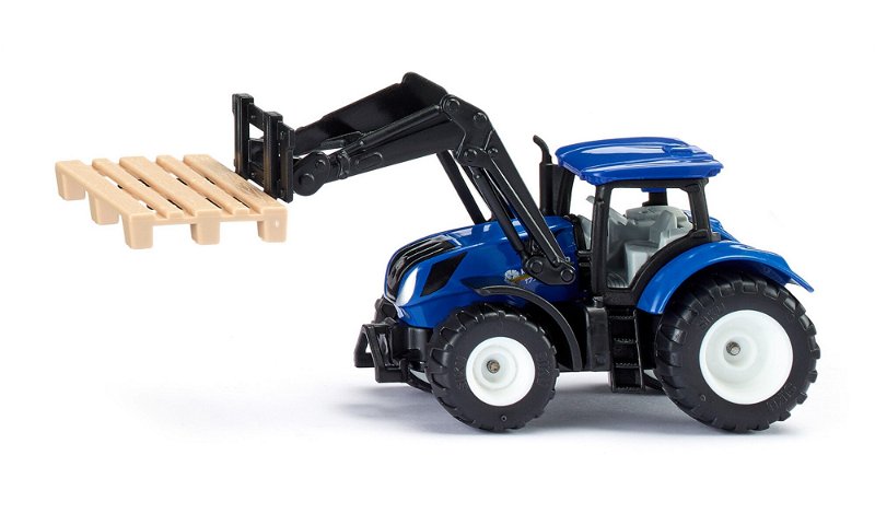 Siku New Holland Tractor With Pallet Fork & Pallet 1:87 Scale