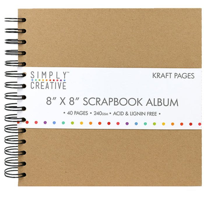 Scrapbook Album 8X8 Kraft Plain Cover