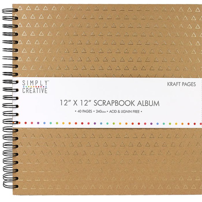 Scrapbook Album 12X12 Kraft & Triangles
