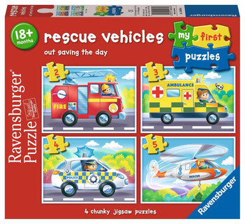 Ravensburger Rescue Vehicles 1st 4 In A Box Jigsaw Puzzles