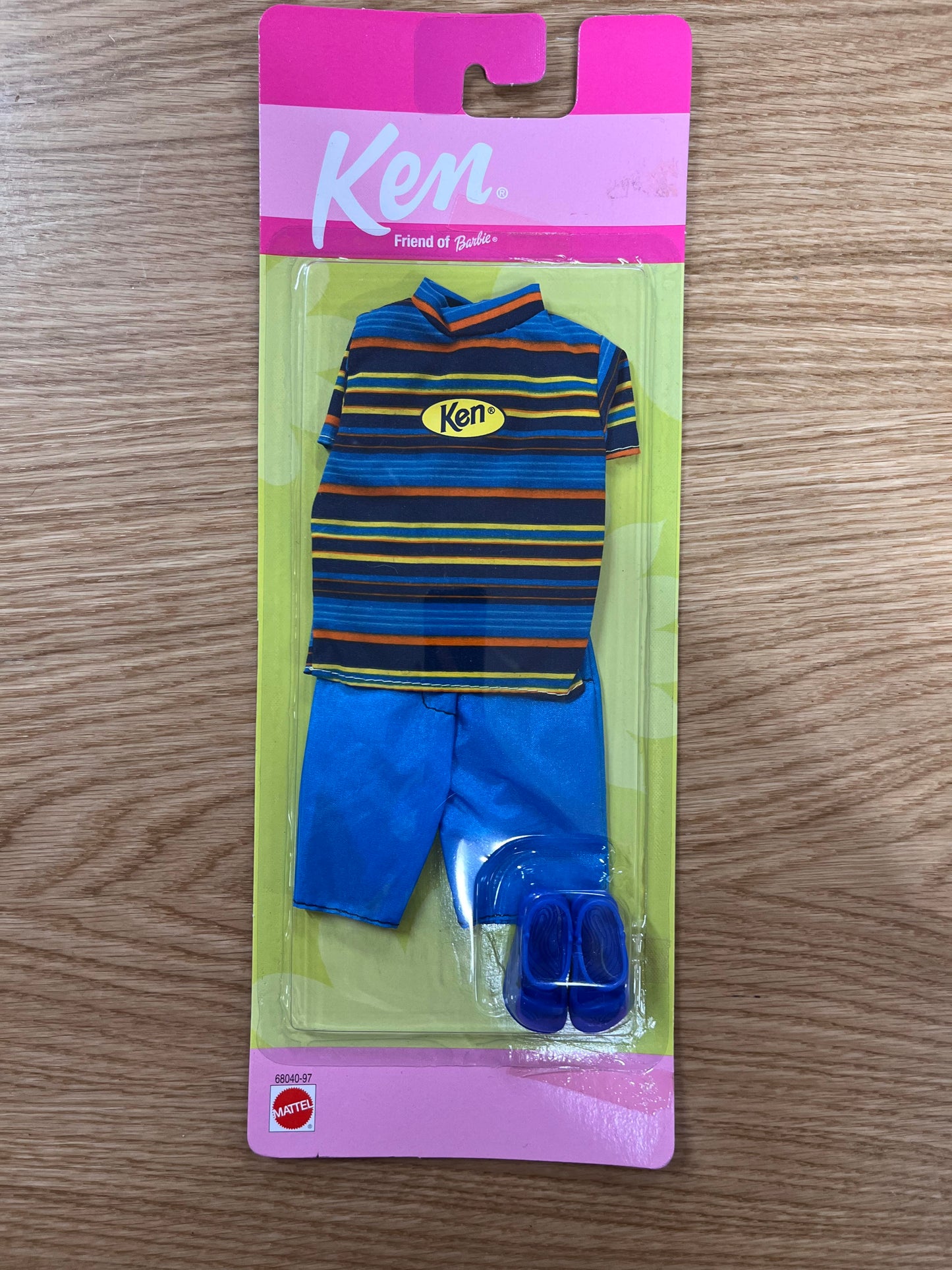 Ken Vintage Fashion Blue Stripe Shirt & Blue Shorts