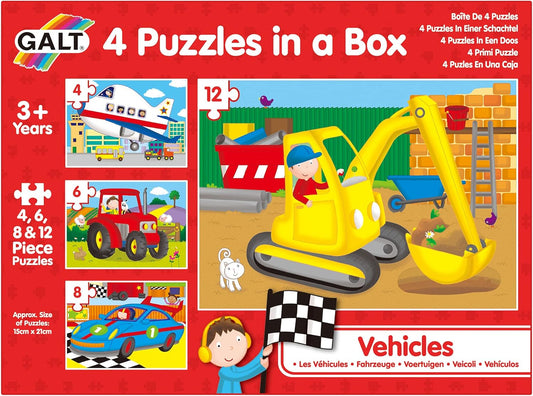 4 Vehicle Puzzles In A Box