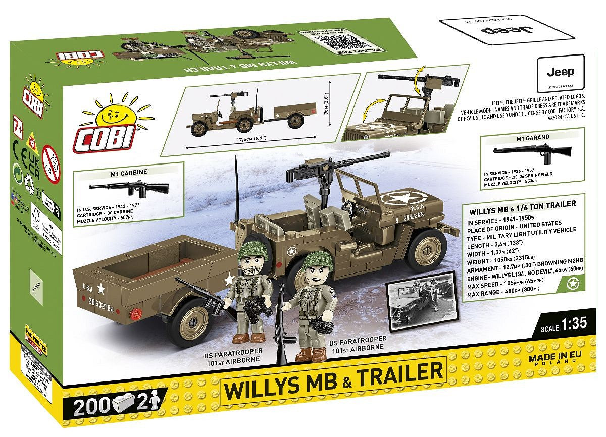 COBI WWII Willys MB & Trailer