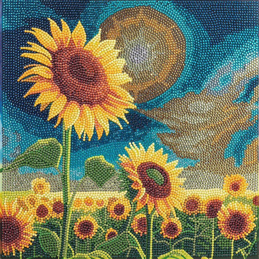 Crystal Art Golden Sunflower Blooms