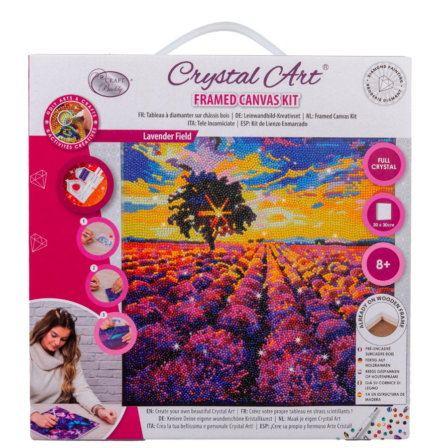 Lavender Field Crystal Art Canvas
