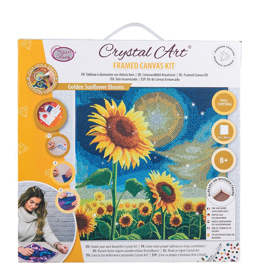 Crystal Art Golden Sunflower Blooms