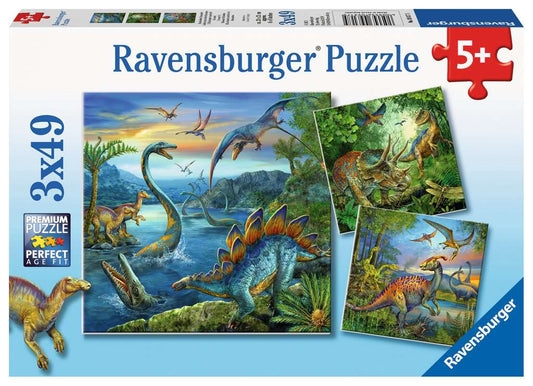 Dinosaur Fascination 3 x 49 Piece Jigsaw Puzzle