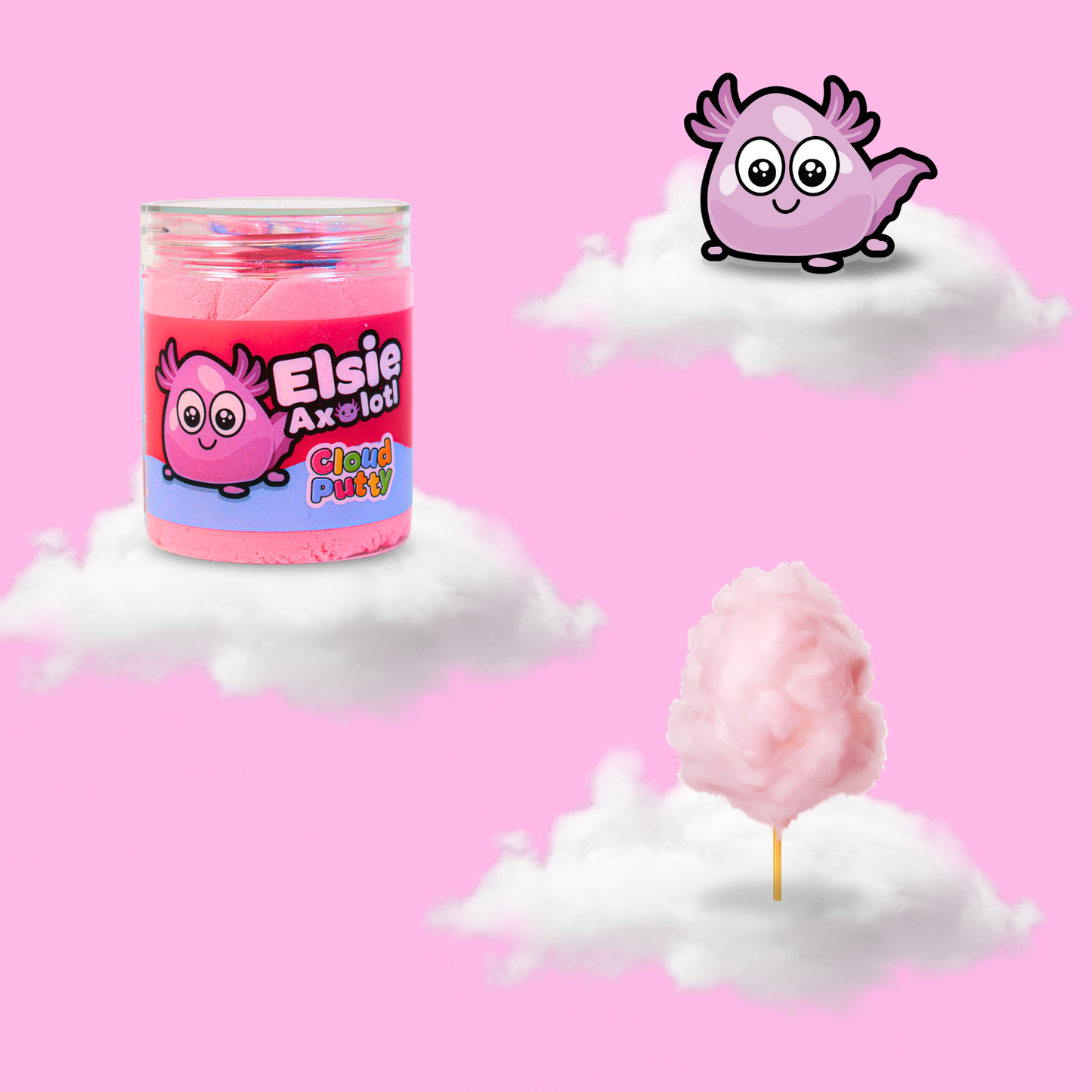 Elsie Axolotl Putty Pals Cloud Slime