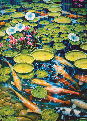 Koi Pond 1000 Piece Jigsaw Puzzle