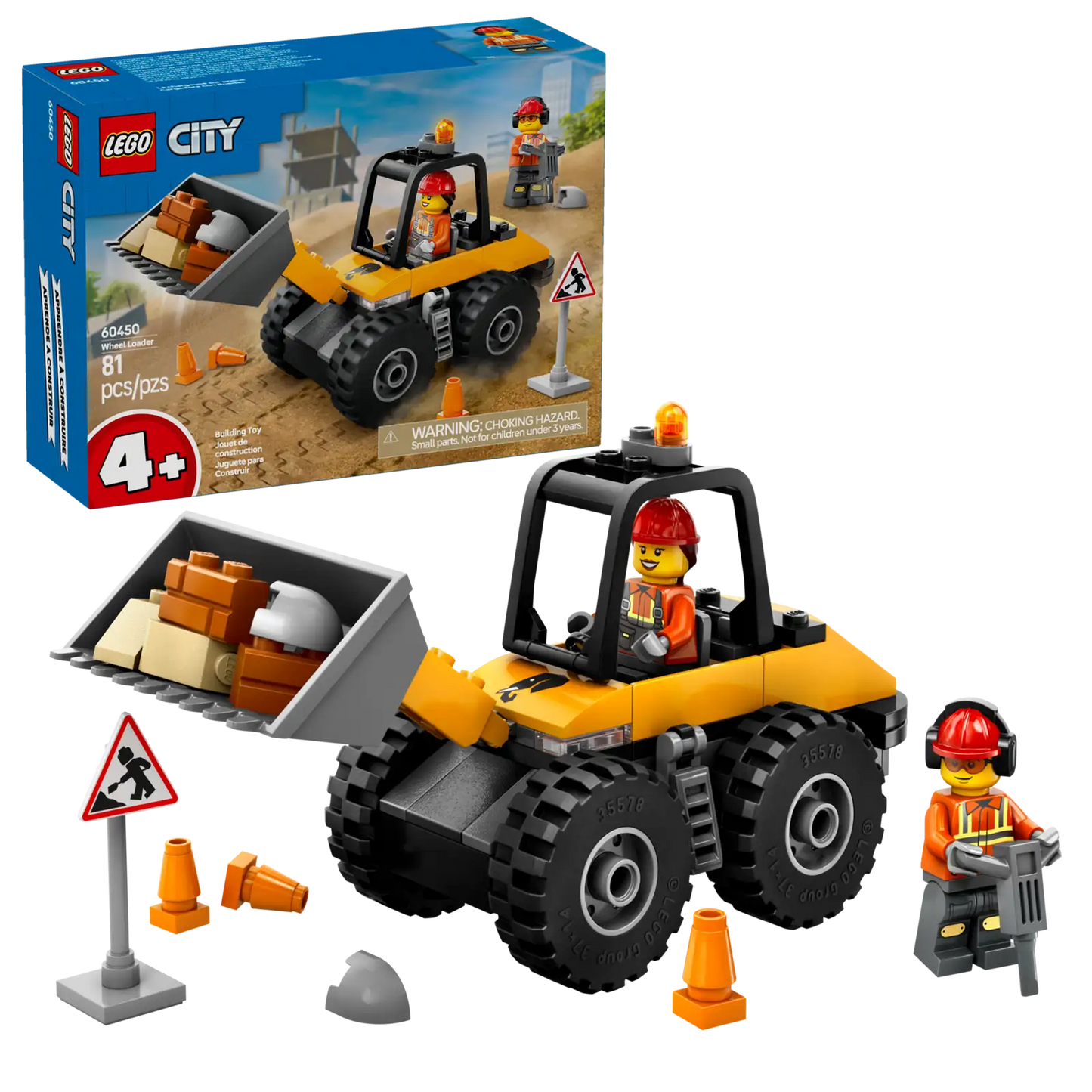 LEGO 60450 City Yellow Construction Wheel Loader