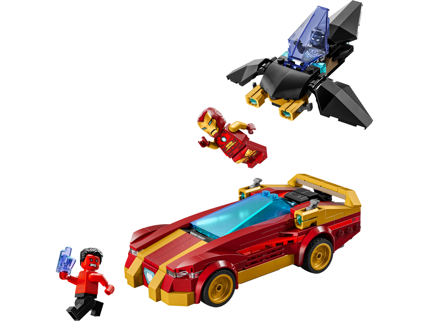 LEGO 76310 Marvel Iron Man Car & Black Panther vs Red Hulk