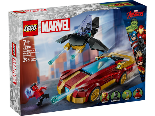 LEGO 76310 Marvel Iron Man Car & Black Panther vs Red Hulk