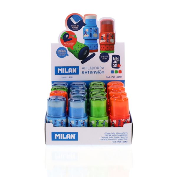 Milan Capsule Ninjutsu Single Hole Sharpener & Eraser