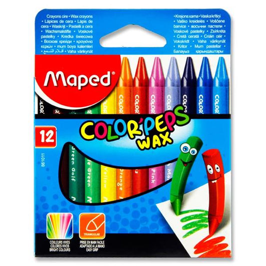 12 Color'peps Triangular Wax Crayons