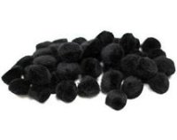 Pom Poms Black 25mm & 40mm 30pk