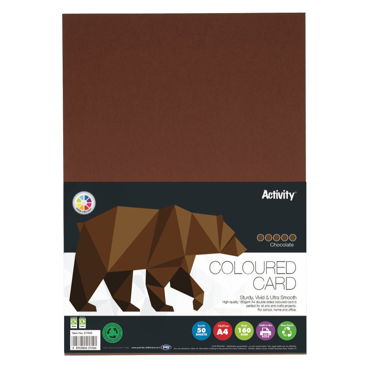 A4 Card Chocolate 160gsm 50pk