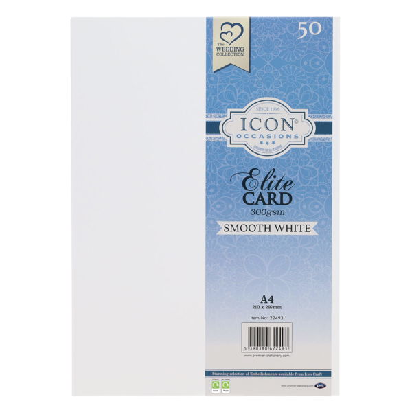 A4 300gsm White Smooth Card 50pk