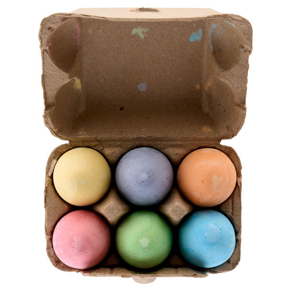 6 Egg Shaped Chalk In Egg Box