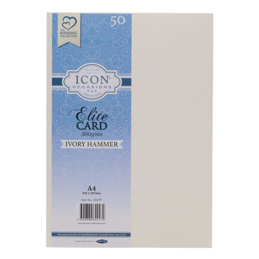 A4 300gsm Ivory Hammer Finish Card 50pk