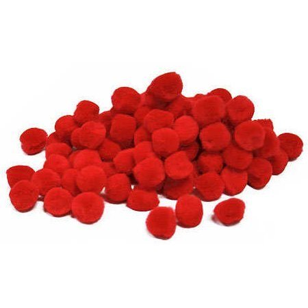 Pom Poms Red 25mm & 40mm 30pk
