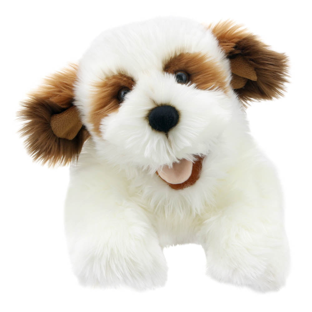 Playful Puppy Brown & White Puppy Puppet