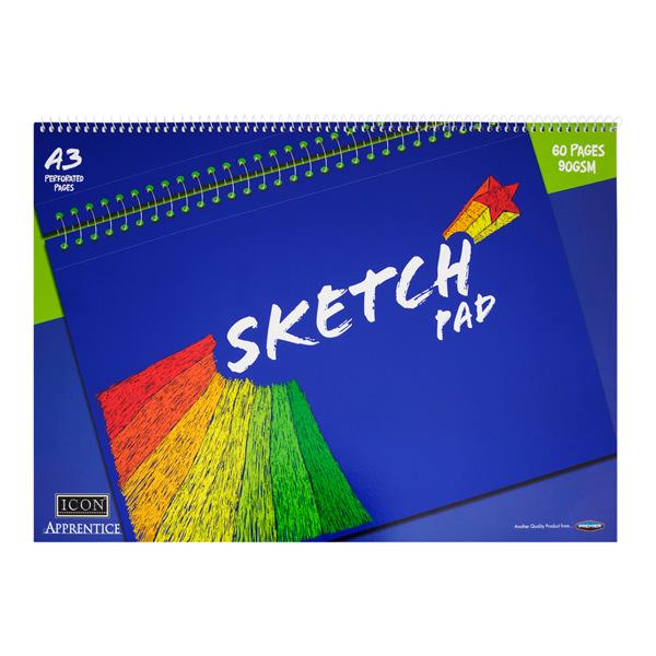 A3 Spiral ICON Sketch Pad 90gsm 60 Pages