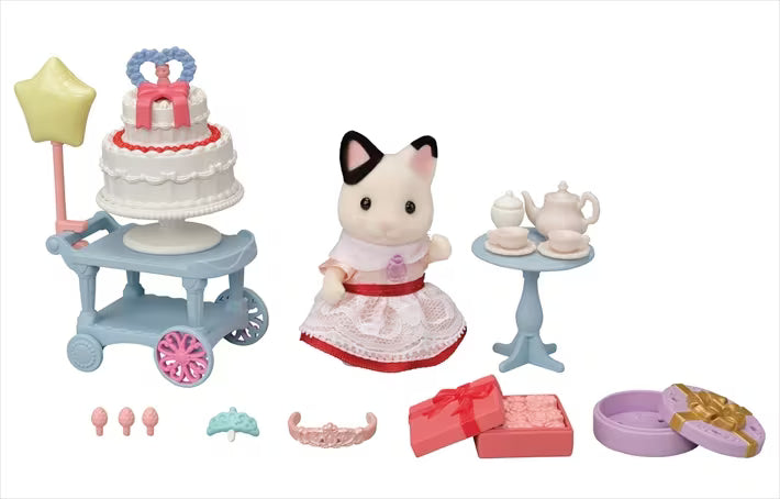 Sylvanian Families Party Time Playset Tuxedo Cat Girl