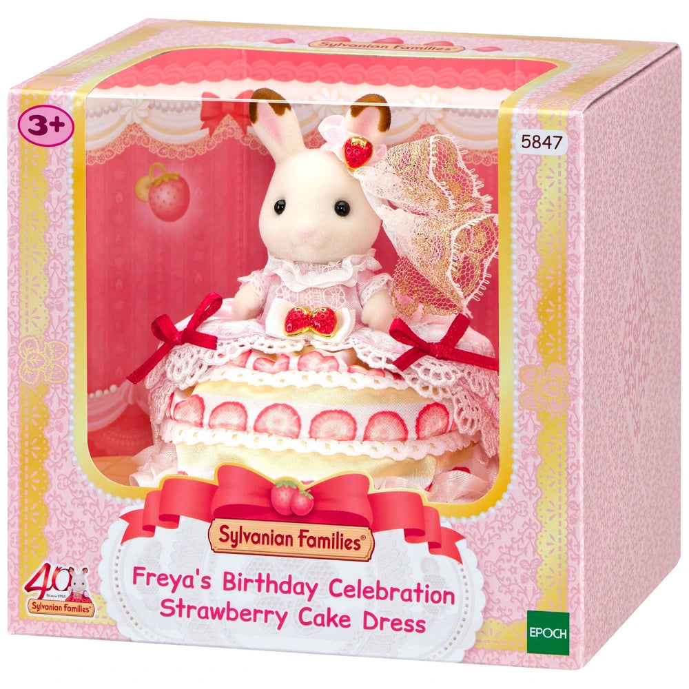 Sylvanian Families Anniversary Friends Set Freya's 40th Birthday Celebration Strawberry Cake Dress