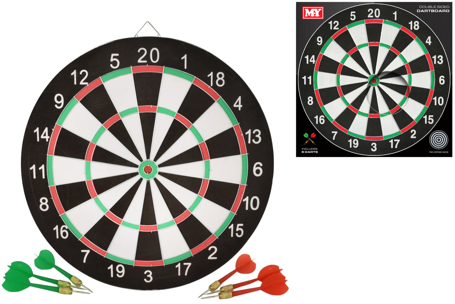 17" M.Y Dart Board With 6 Darts