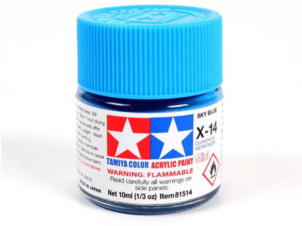Tamiya Acrylic Mini Paint Flat Sky Blue X-14