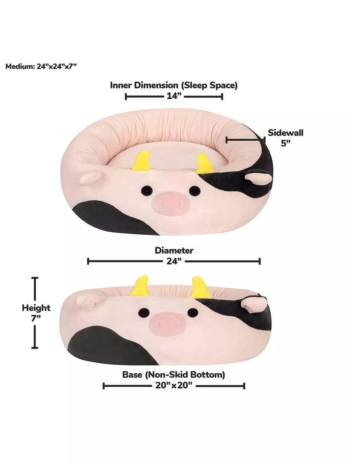 Squishmallows Cow Bed 24"