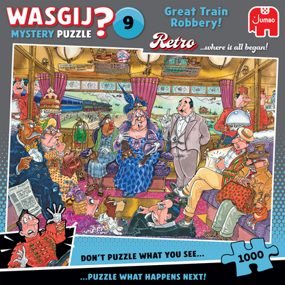 Wasjig Retro Mystery Great Train Robbery 1000 Piece Jigsaw Puzzle