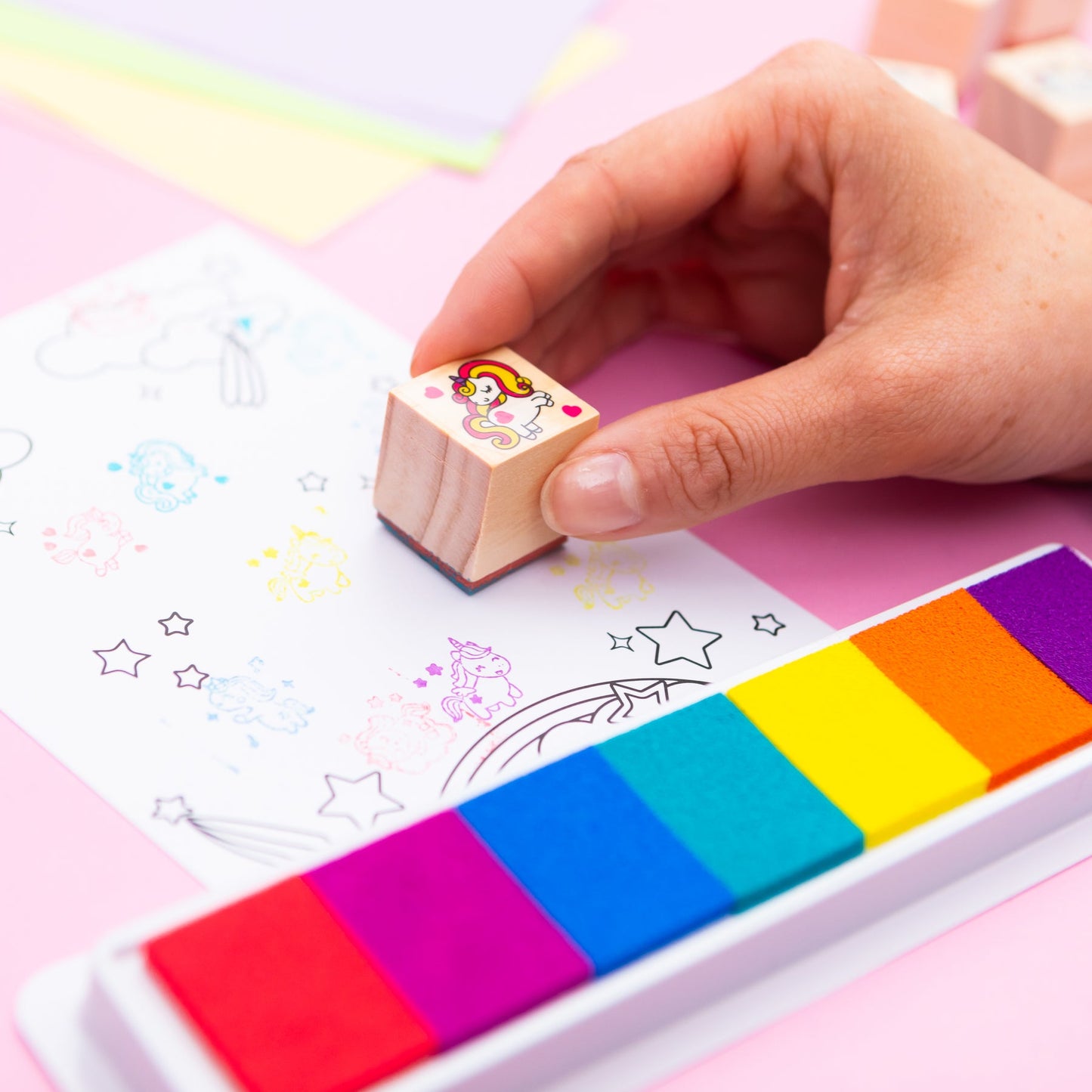 Wooden Stamper Sets Unicorns