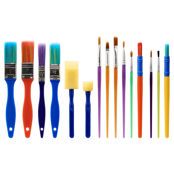 World of Colour
15pk Colourful Paint Brushes & Sponges Set