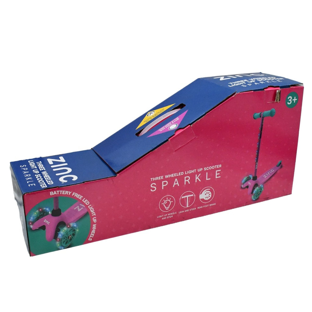 Zinc 3 Wheel Light Up Pink / Aqua Scooter Unicorn