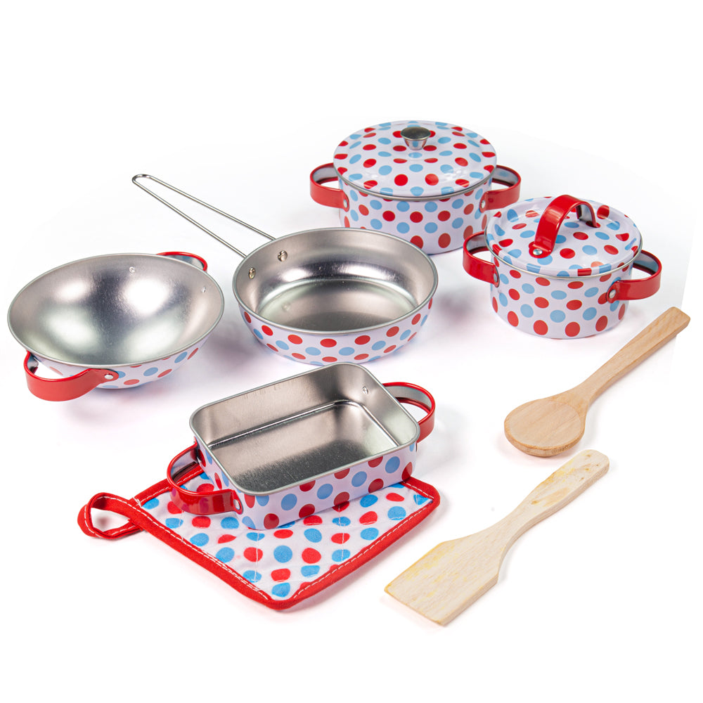 Spotted Tin Kitchenware Set