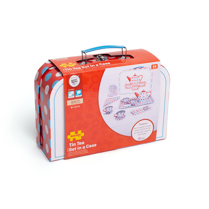BigJigs Spotted Tin Tea Set In Case