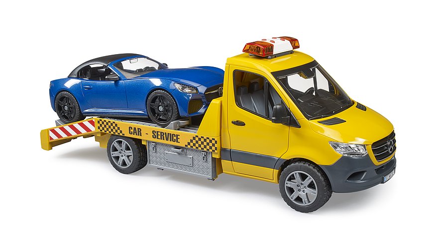 Bruder MB Sprinter car transporter with light & sound module and roadster