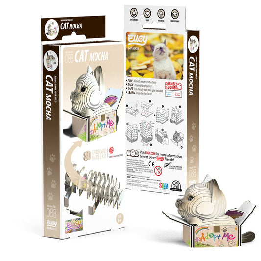 EUGY Mocha Cat 3D Model Craft Kit