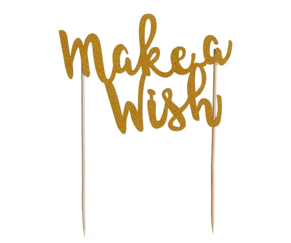 MAKE A WISH GOLD GLITTER TOPPE