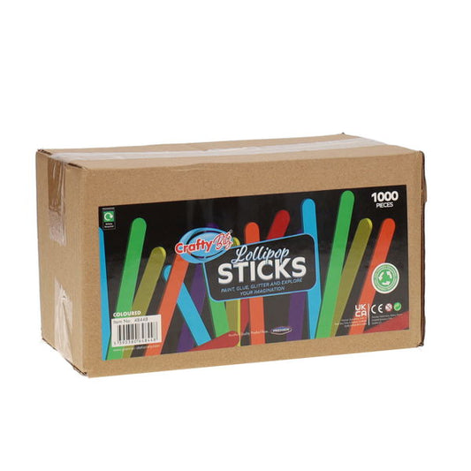 1000 Assorted Coloured Lollipop Sticks