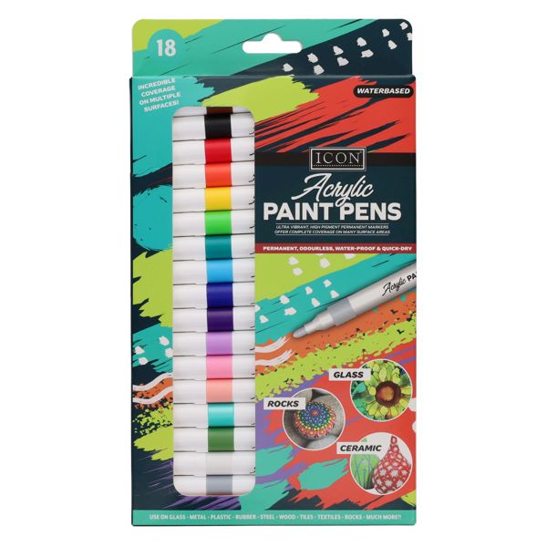 Icon 18pk Acrylic Paint Marker Pens