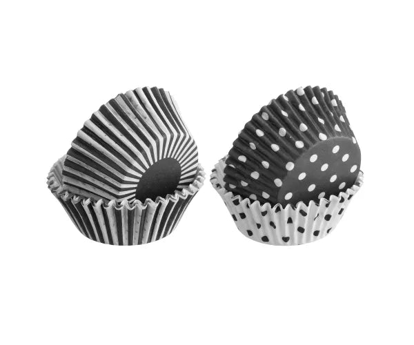 Set Of 100 Mixed Monochrome Cupcake Cases