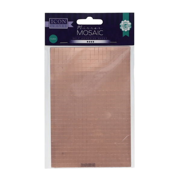 Icon Craft Mirror Mosaic Self Adhesive Sheet - Rose 5mm
