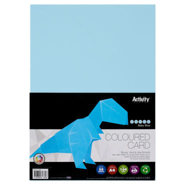 A4 Card Baby Blue 160gsm 50pk