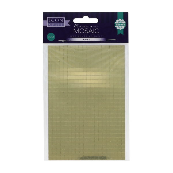 Mirror Mosaic Self Adhesive Sheet Gold 5mm