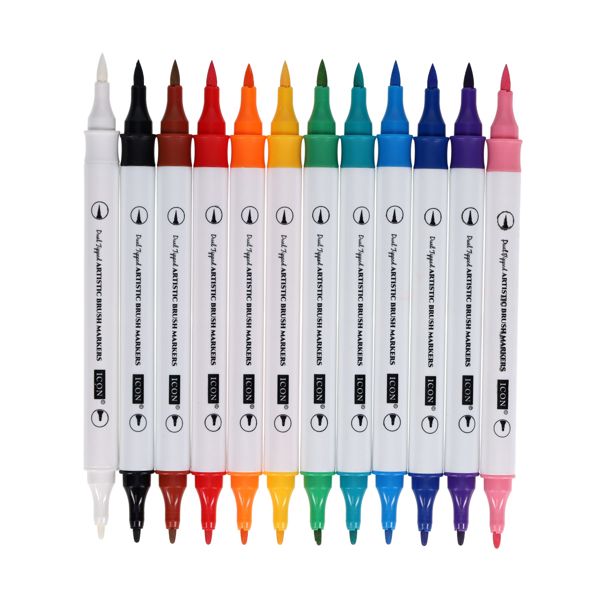 Icon 12pk Of Dual Tipped Artistic Brush Markers