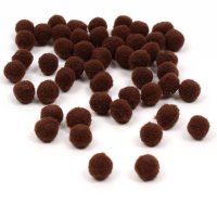 Pom Poms Brown 25mm & 40mm 30pk