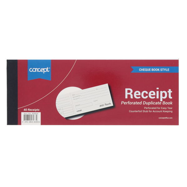 Concept 3x8 Cash Receipt Book 40pg